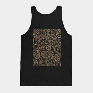 Pretty Gold Bohemian Art Paisley Gradient Beige and Brown Design. Tank Top